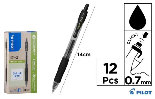 BOLÍGRAFO GEL G2 NEGRO (06) PILOT.