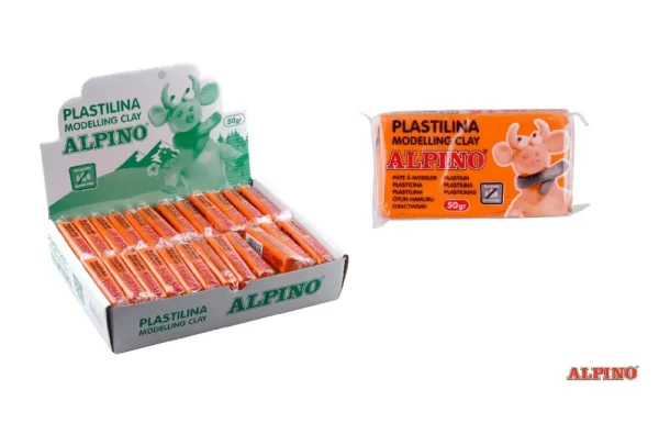 PLASTILINA 50 grs NARANJA ALPINO.