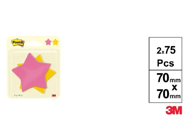 POST-IT NOTAS EN CUBO FORMA ESTRELLA 2 x