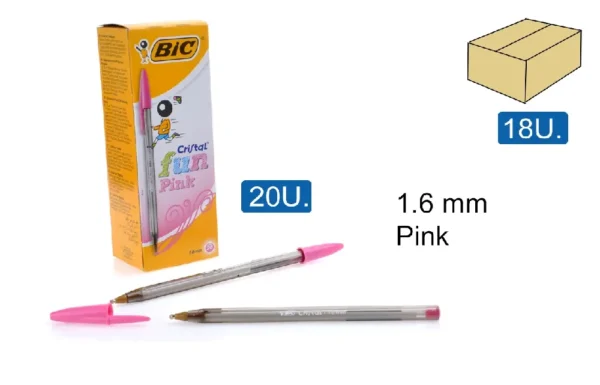 BOLÍGRAFO CRISTAL 1.6 FUN 20 Uds. PINK 9