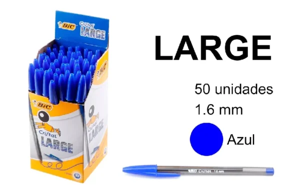 BOLÍGRAFO CRISTAL LARGE 1.6 50 Uds. BLUE