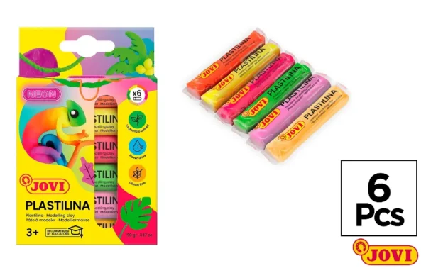 PLASTILINA ESTUCHE 6 BARRAS 15 g COLORES