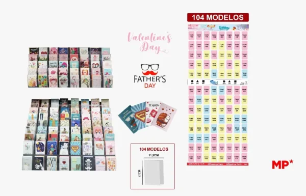 EXPOSITOR DE TARJETAS ENAMORADOS + DIA DEL PADRE E