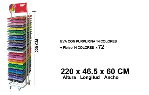 EXPOSITOR EVA PURPURINA Y FIELTRO 60 x 40 cm EX251