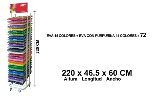 EXPOSITOR EVA Y CON PURPURINA 60 x 40 cm EX2519