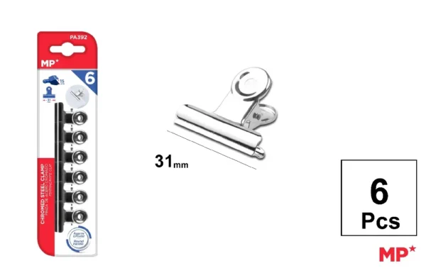 PINZA DE ACERO CROMADO 31 mm 6 Uds..