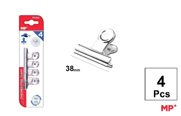 PINZA DE ACERO CROMADO 38 mm 4 Uds..