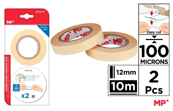 CINTA ADHESIVA DOBLE CARA 100 MICRAS 12.