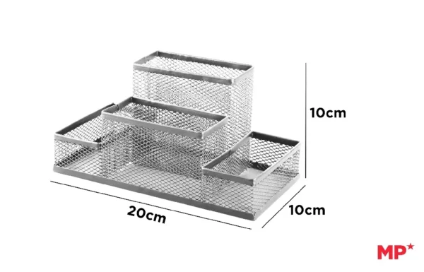 ORGANIZADOR SOBREMESA PLATEADO 20 cm x 1