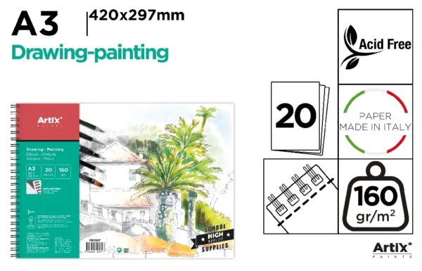 BLOCK DE DIBUJO-PINTURA 160 g/m² 20 HOJA