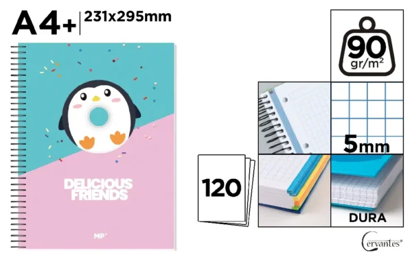 CUADERNO EXTRADURA A4 120 HOJAS CUADRÍCU