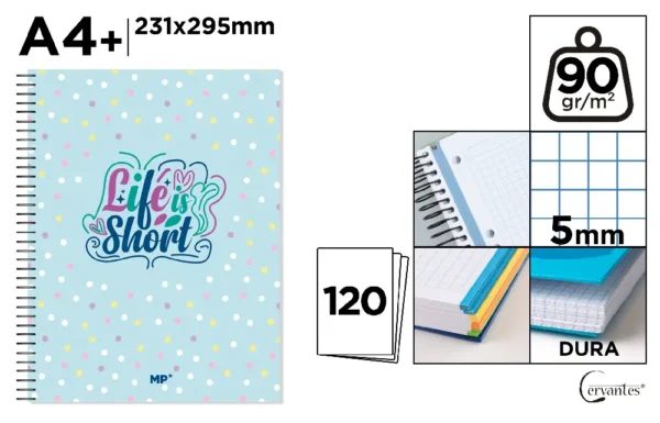 CUADERNO EXTRADURA A4 120 HOJAS CUADRÍCU