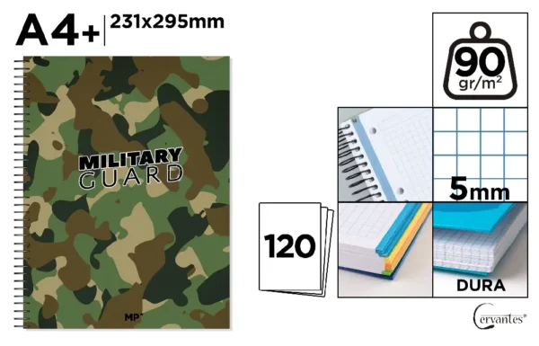 CUADERNO EXTRADURA A4 120 HOJAS CUADRÍCU