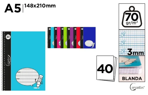 CUADERNO BASIC CUARTILLA 40 HOJAS 3 mm 7