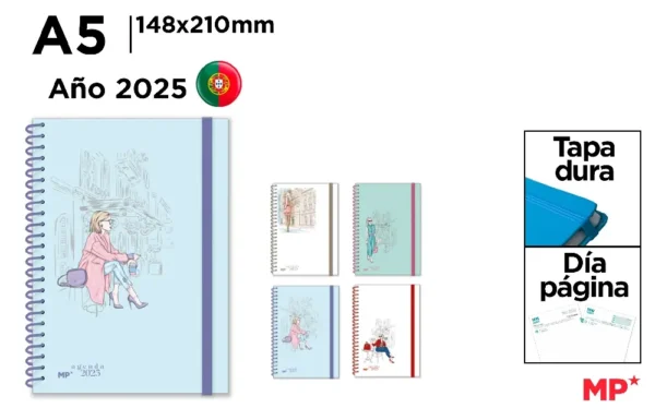 AGENDA 2025 TAPA DURA DÍA PAG. 148X210MM