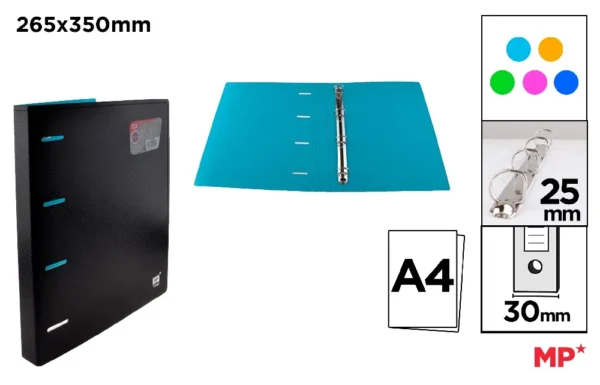 CARPETA 4 ANILLAS FLUORESCENTE A4.