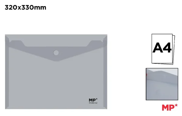 CARPETA SOBRE PLÁSTICO CIERRE RÁPIDO A4.