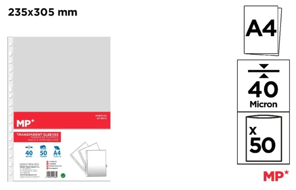 FUNDAS 50 Uds. 40 MICRAS 22 x 30 cm PIEL