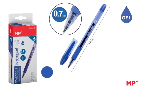 BOLÍGRAFO TINTA GEL PUNTA 0.7 mm AZUL.