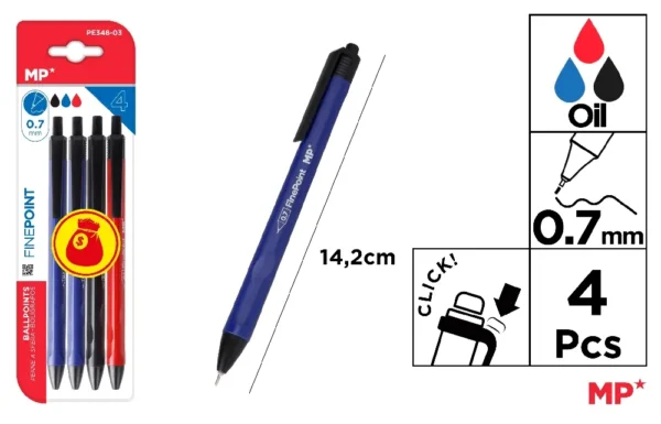 BOLÍGRAFO TINTA ACEITE 0.7 mm.