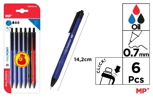 BOLÍGRAFO TINTA ACEITE 0.7 mm.