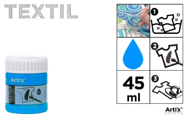 PINTURA TEXTIL AZUL MEDIO 45 ml.