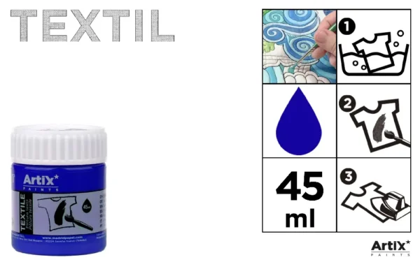 PINTURA TEXTIL AZUL COBALTO 45 ml.