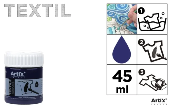 PINTURA TEXTIL AZUL ULTRAMAR 45 ml.