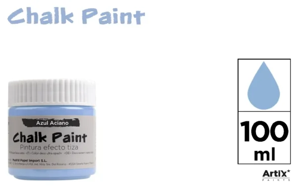 PINTURA EFECTO TIZA 100 ml AZUL ACIANO.