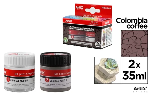 KIT PARA CRAQUELADO 35 ml CAFÉ COLOMBIA.