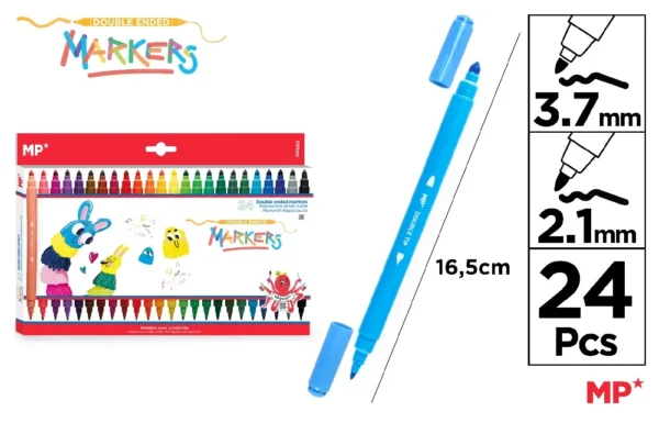 ROTULADORES DOBLE PUNTA 24 Uds..
