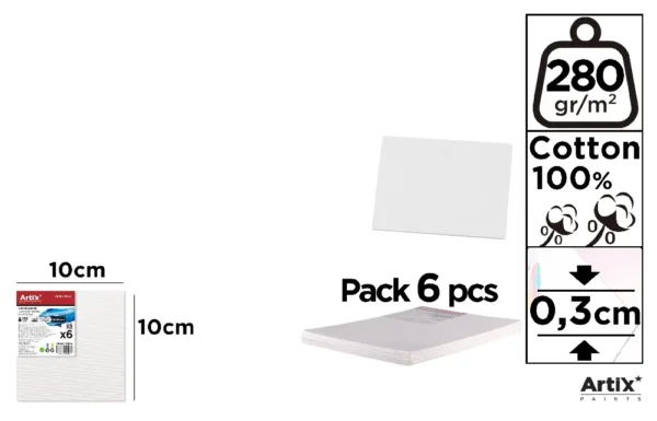 LIENZO EN TABLILLA 10 x 10 x 0.3 cm 6 Ud