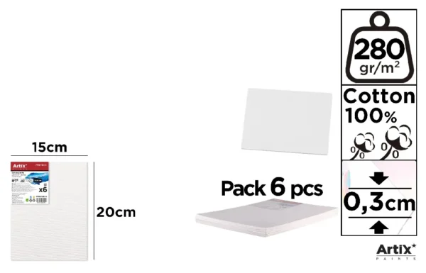 LIENZO EN TABLILLA 15 x 20 x 0.3 cm 6 Ud