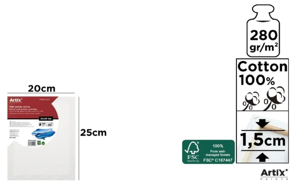 LIENZO 20 x 25 x 1.5 cm 280 g/m².