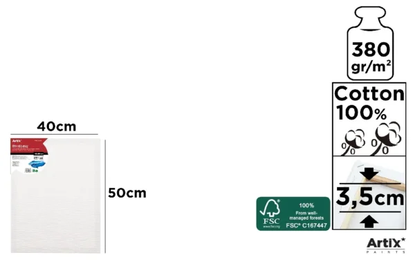 LIENZO 40 x 50 x 3.5 cm 380 g/m².