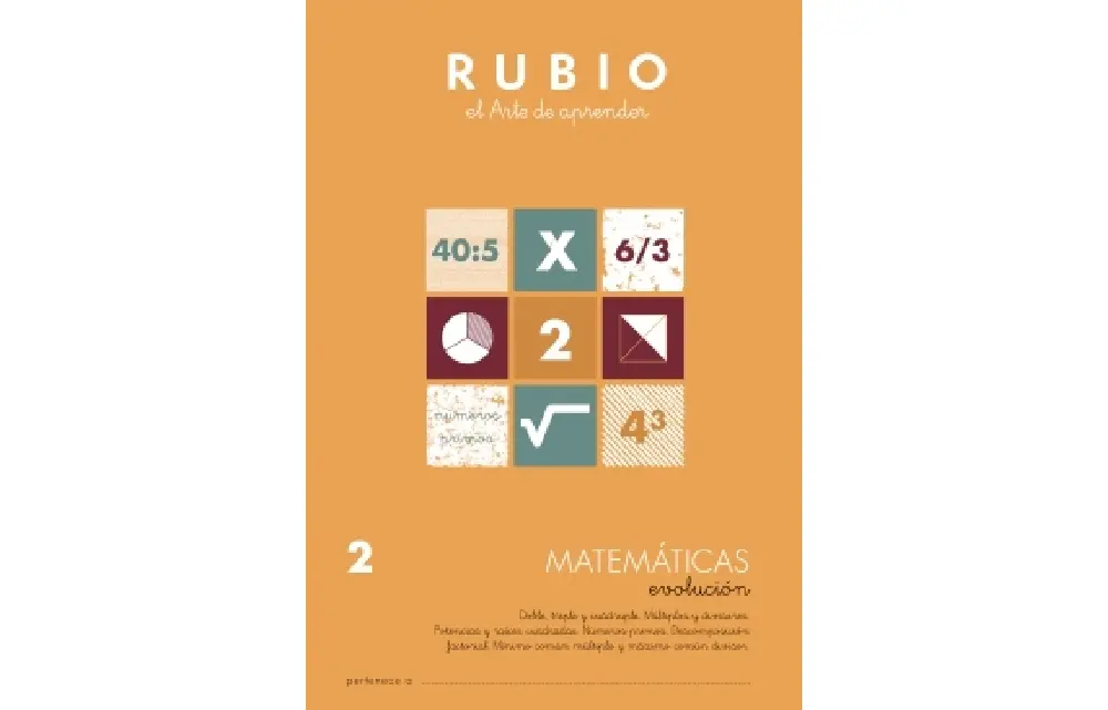 CUADERNO MATEMÁTICAS EVOLUCIÓN ME2 RUBIO