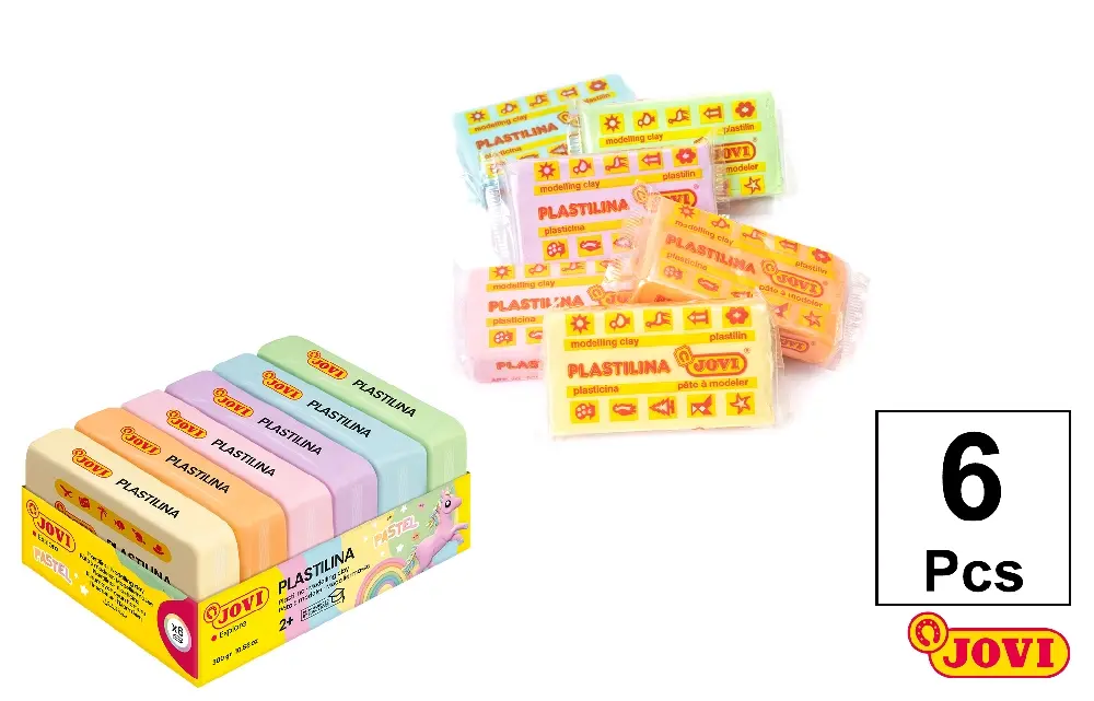 PLASTILINA 6 x 50 g PASTEL COLORES SURTI