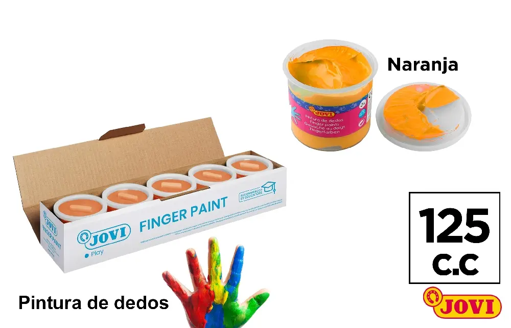 PINTURA DE DEDOS 125 cc NARANJA JOVI