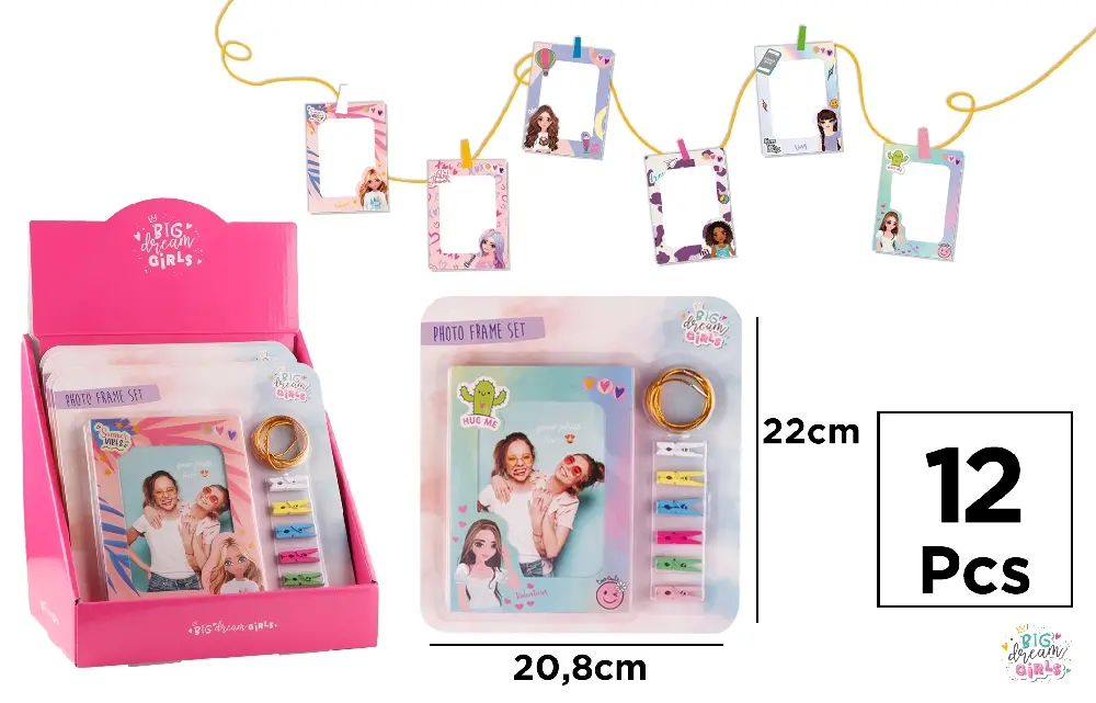 MARCO DE FOTOS DE PAPEL CON PINZAS