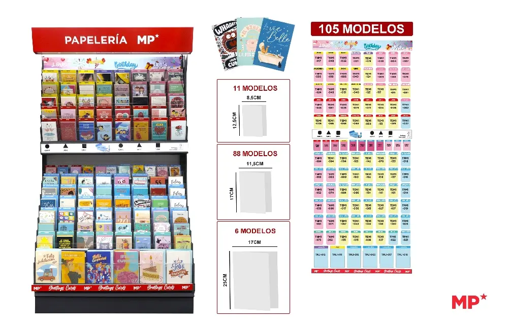 EXPOSITOR DE TARJETAS DE FELICITACION C.