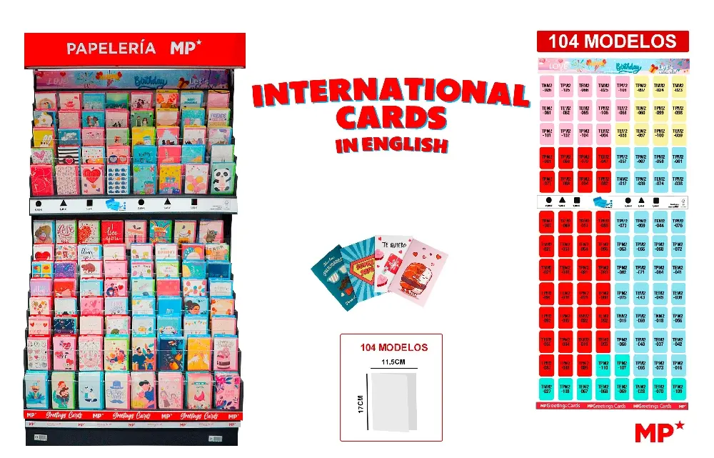 EXPOSITOR DE TARJETAS DE FELICITACION H.