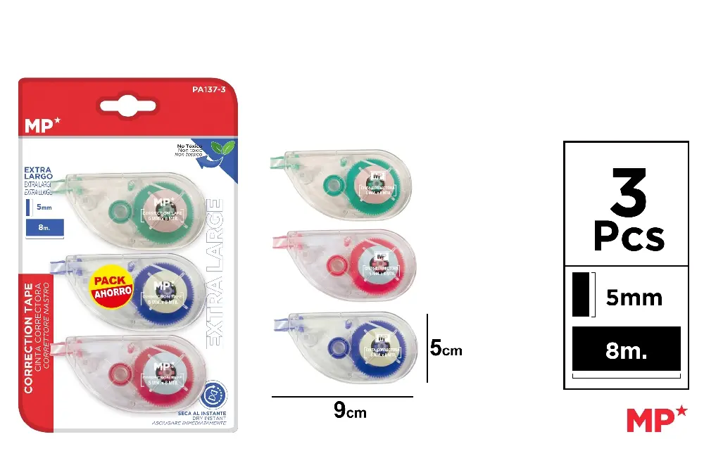 CORRECTOR CINTA 5 mm x 8 m PACK AHORRO