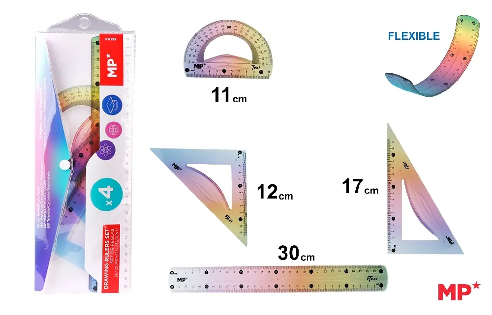 SET DE REGLAS 4 PIEZAS.