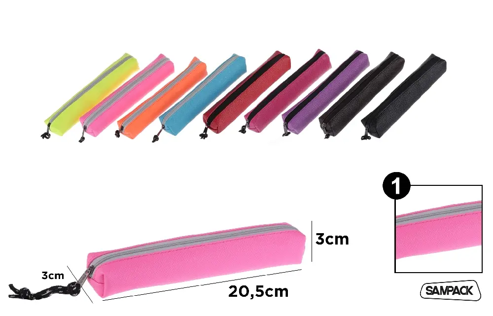 ESTUCHE PLUMIER RECTANGULAR 20,5*3*3cm.