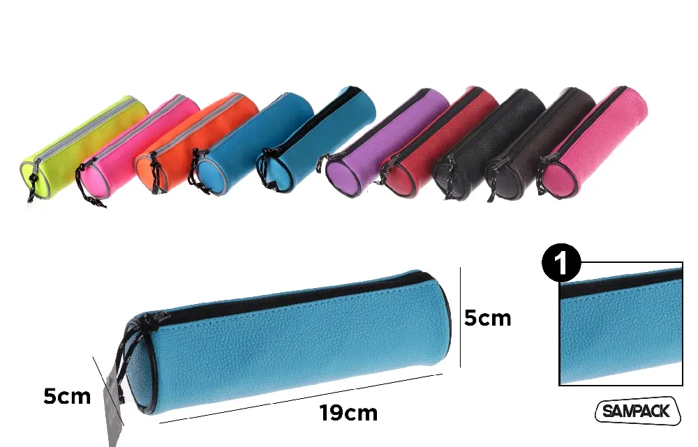 ESTUCHE PLUMIER REDONDO 19 x 5 x 5 cm.