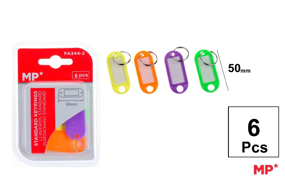 LLAVEROS STANDARD FLUORESCENTE 50 mm 6 U