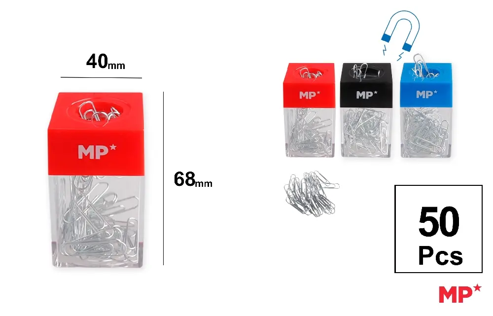 PORTACLIP MAGNÉTICO + 50 CLIPS COLORES