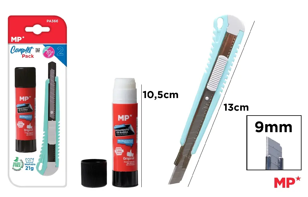 SET DE MANUALIDAD (PEGAMENTO + CÚTER)