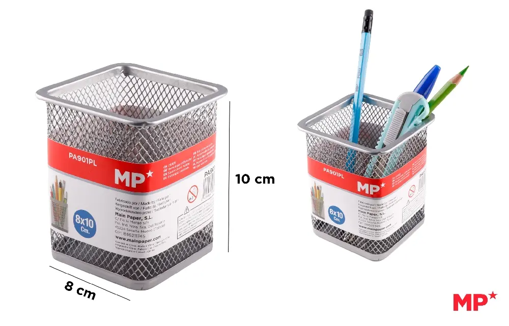 PORTALÁPICES CUADRADO PLATEADO 10 x 8 cm