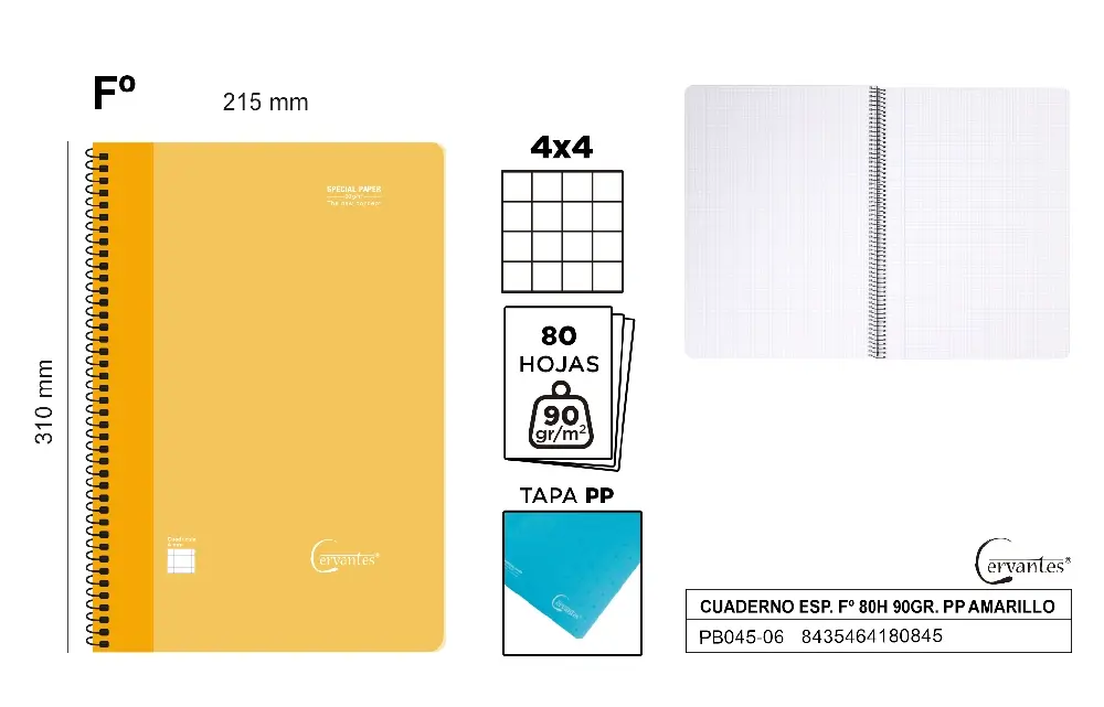 CUADERNO ESPIRAL Fº 80 HOJAS 90 g/m² AMA